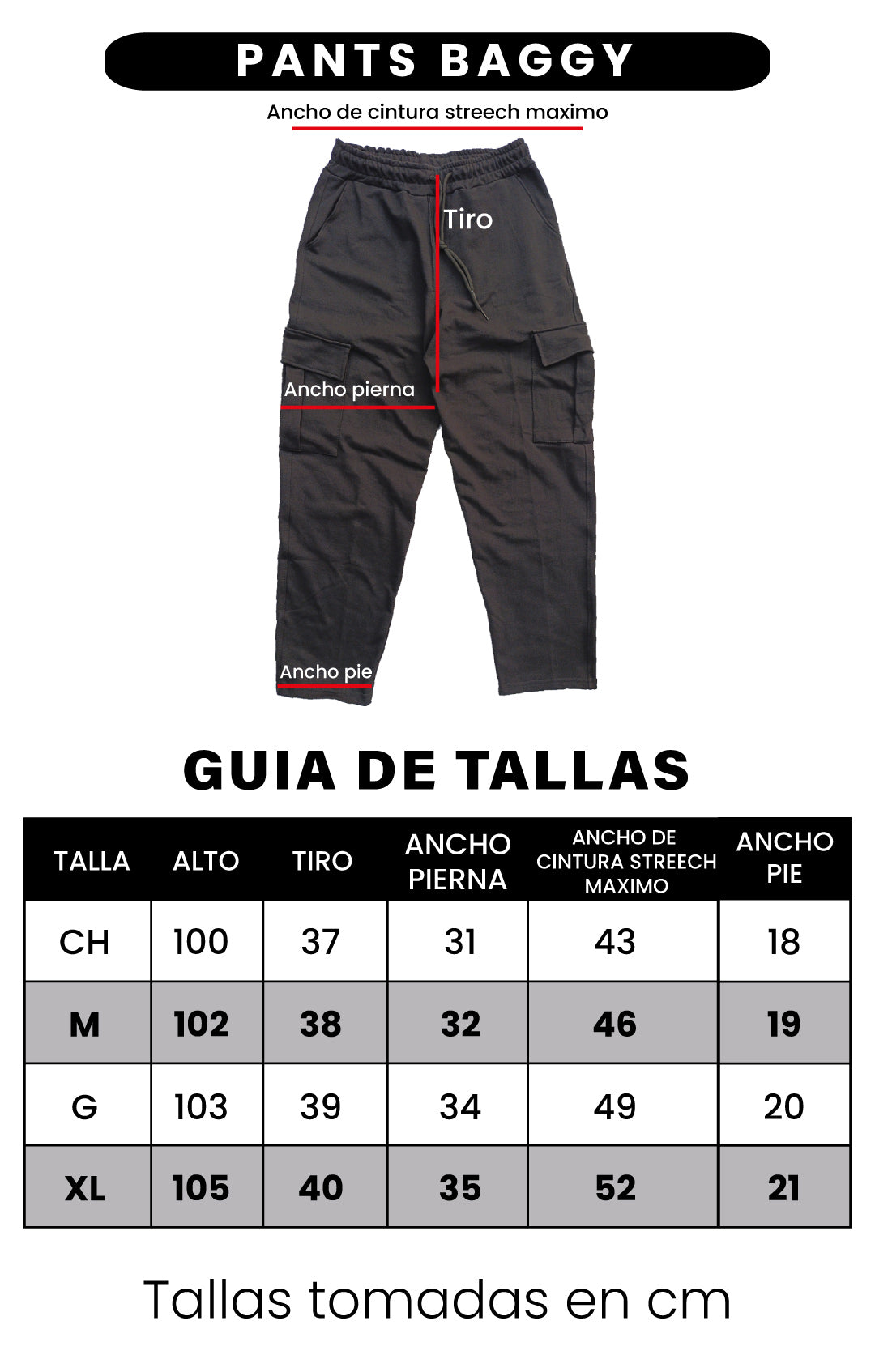Pants BAGGY en french terry 100% algodon peinado de 350