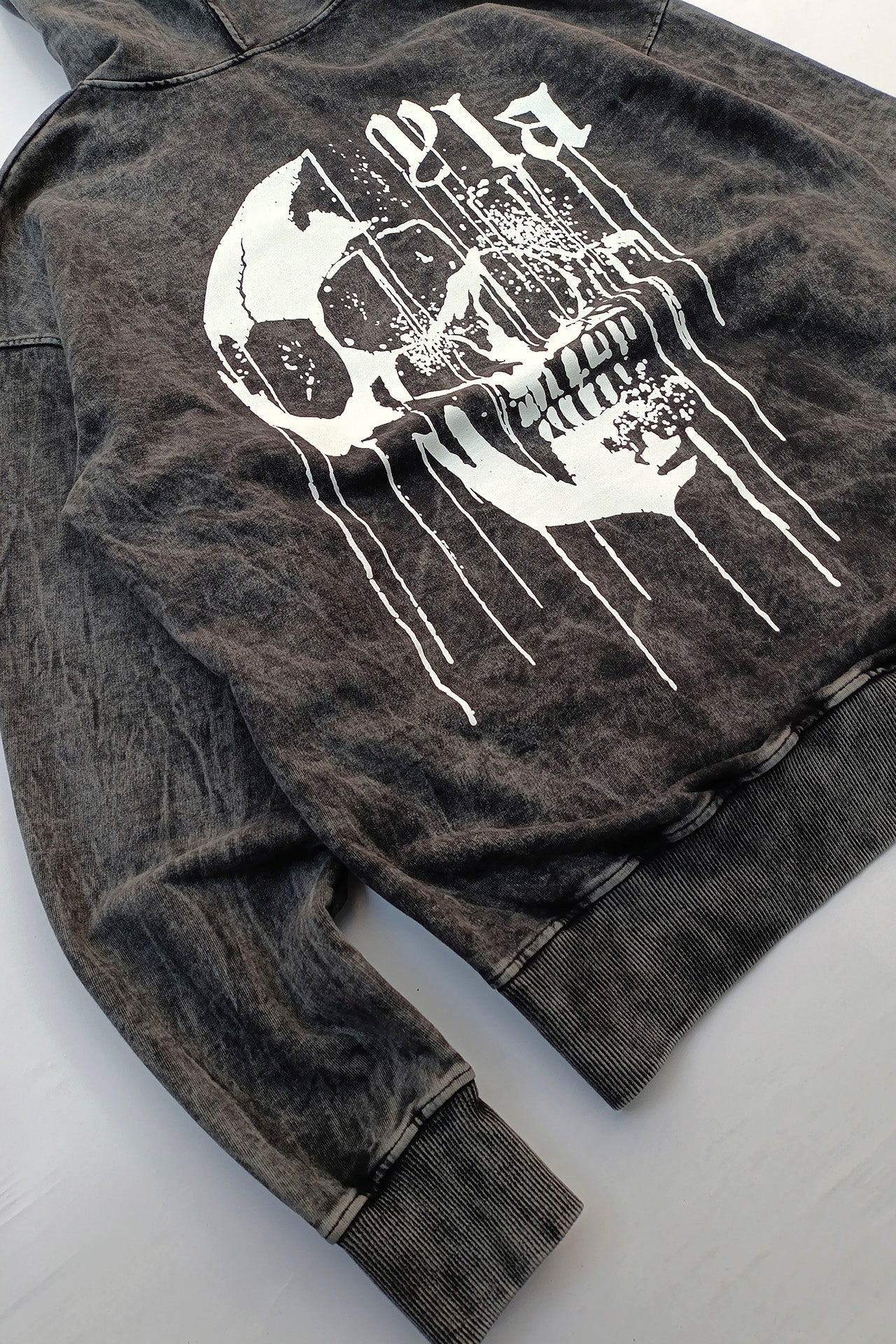 Hoodie en ASID WASH french terry 350 con diseño frontal y espalda (Copia)