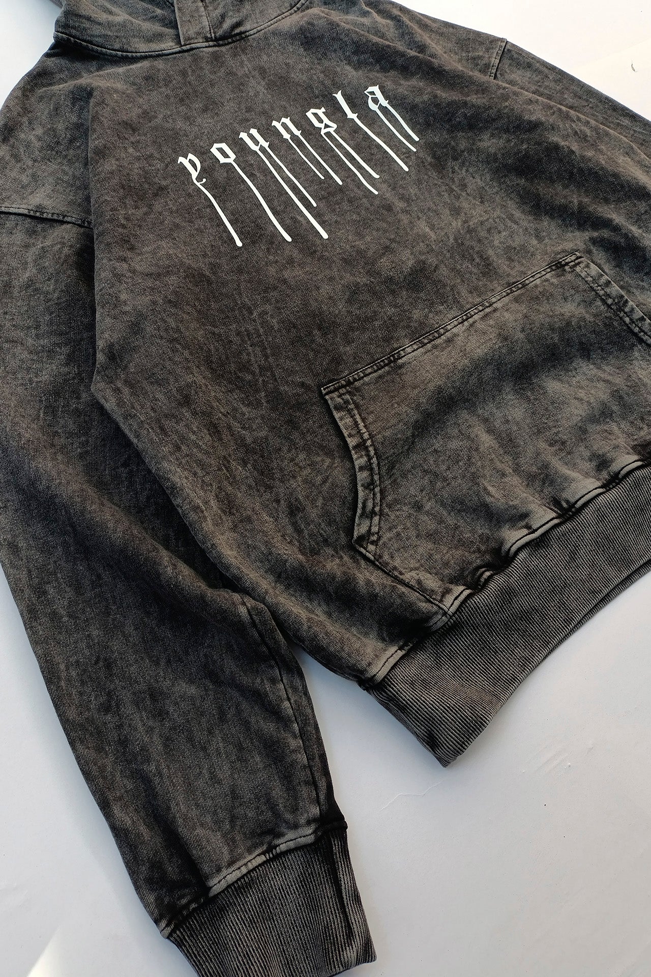 Hoodie en ASID WASH french terry 350 con diseño frontal y espalda (Copia)