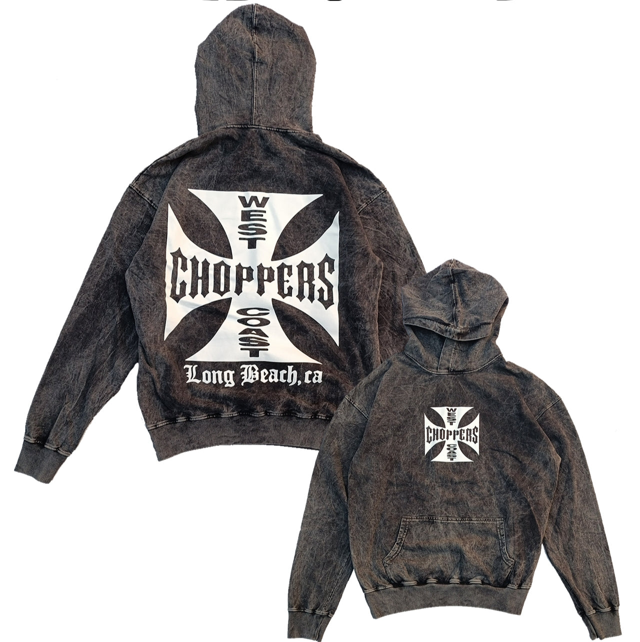 Hoodie en ASID WASH french terry 350 con diseño frontal y espalda