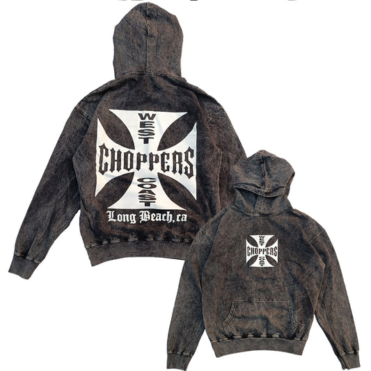 Hoodie en ASID WASH french terry 350 con diseño frontal y espalda