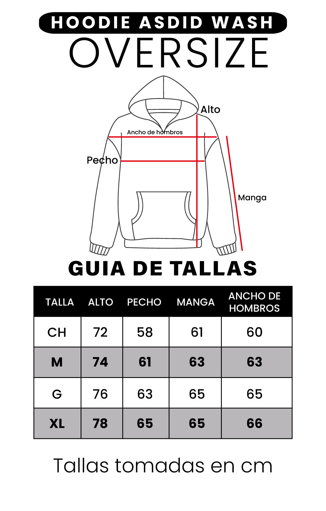 Hoodie en ASID WASH french terry 350 con diseño frontal y espalda SKY