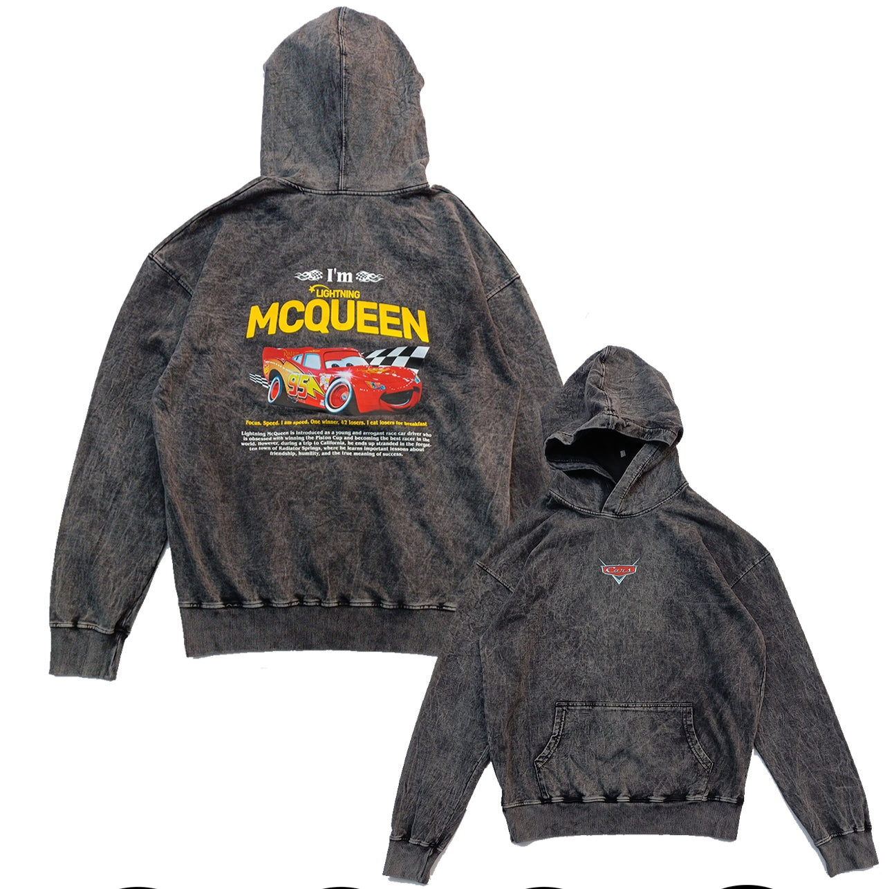 Hoodie en ASID WASH french terry 350 con diseño frontal y espalda