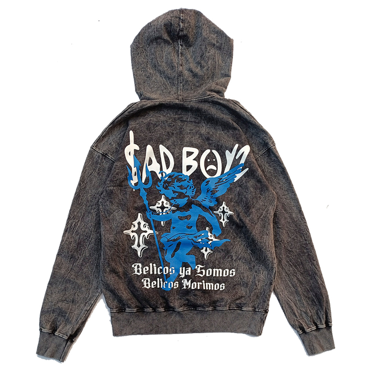 Hoodie en ASID WASH french terry 350 con diseño frontal y espalda