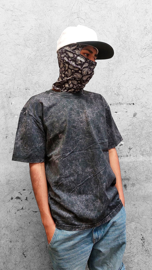 Playera asid wash color NEGRO