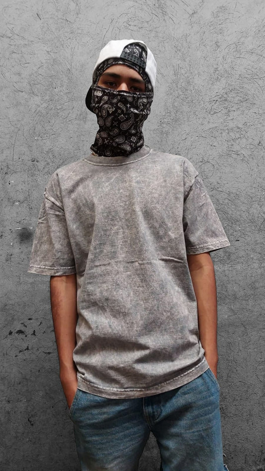 Playera asid wash GRIS